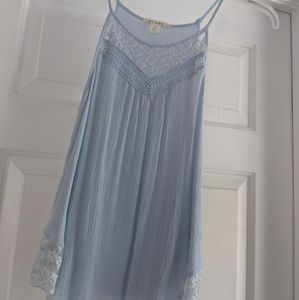 Light Blue Beautiful Tank Top with Lace Details